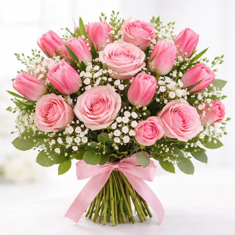Roses and tulips