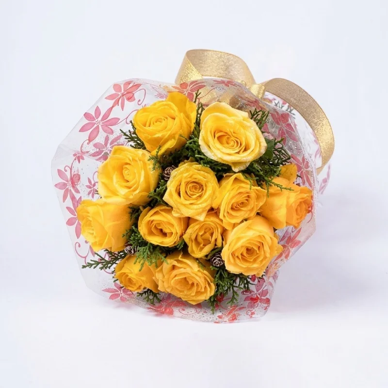 12 Yellow Roses Bunch