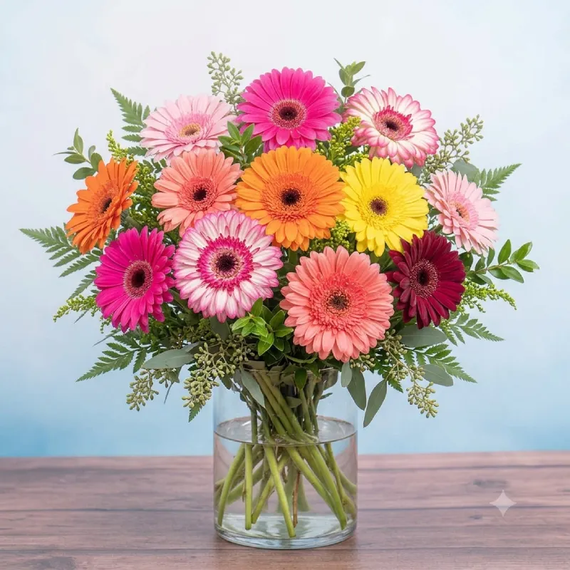 Mixed Gerbera In Vase